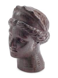 A Neoclassical Style Carved Wood Bust of Aphrodite