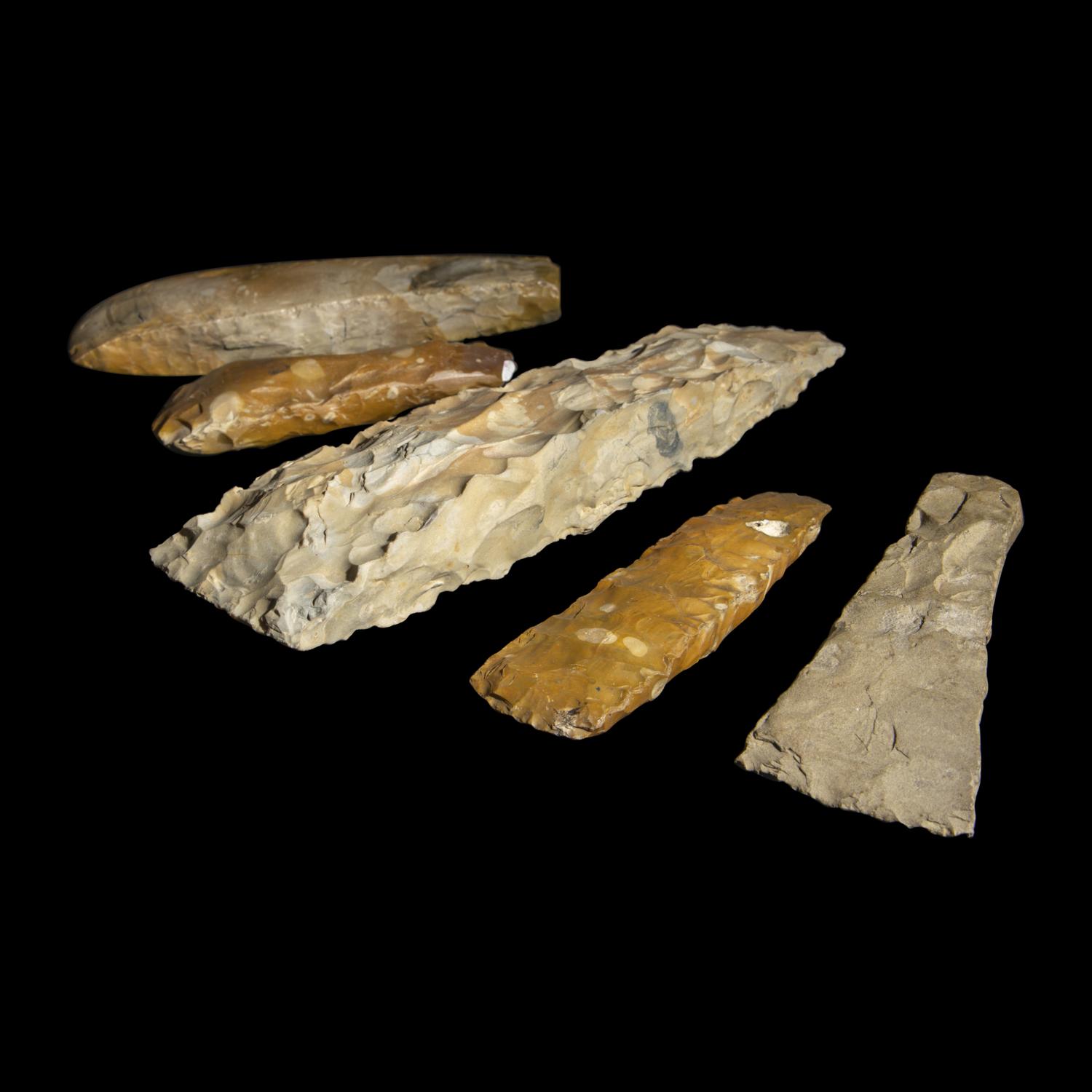 Five Neolithic Flint Thin and Square-Butted Axes