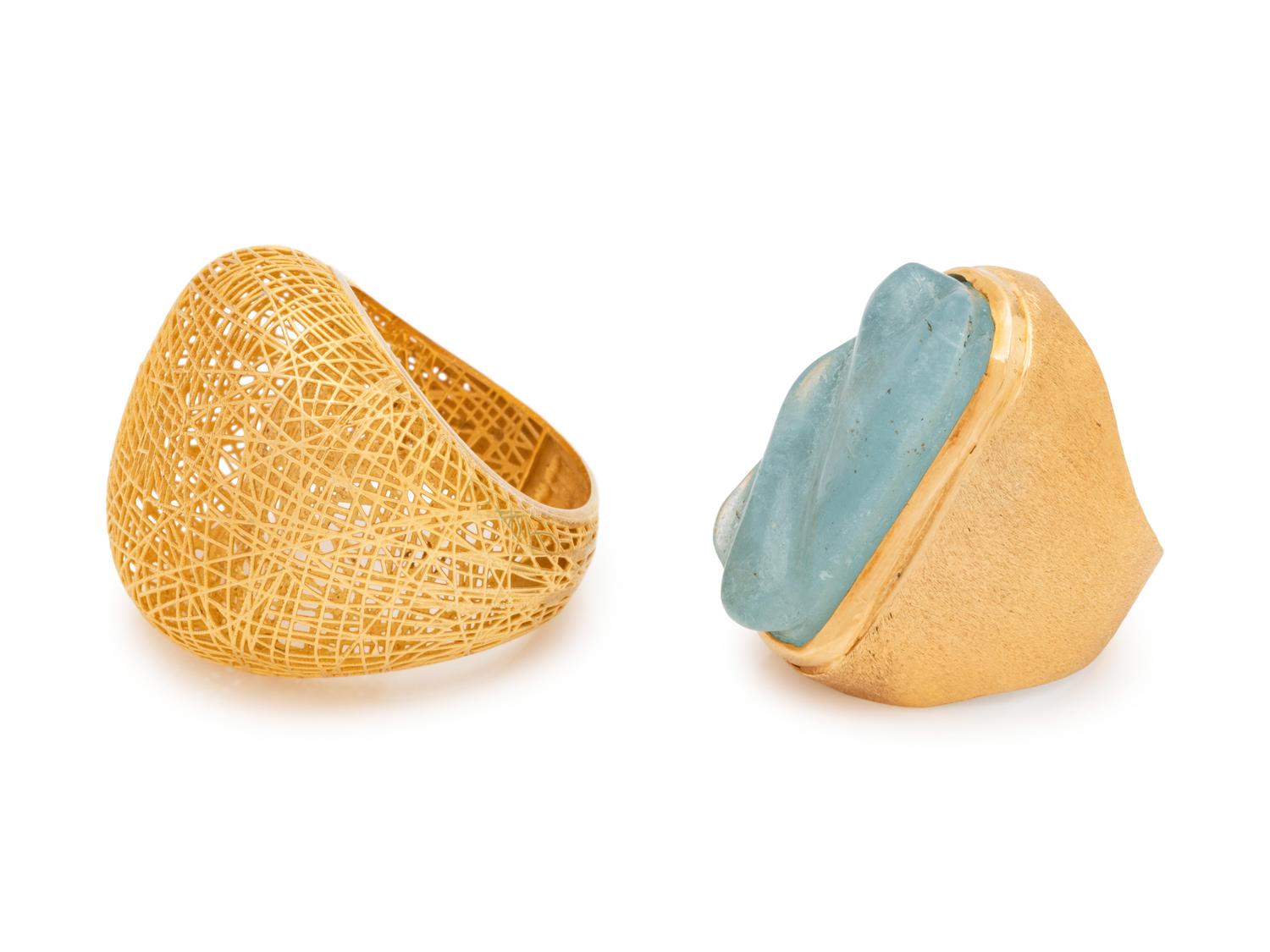 A Collection of Yellow Gold Rings,