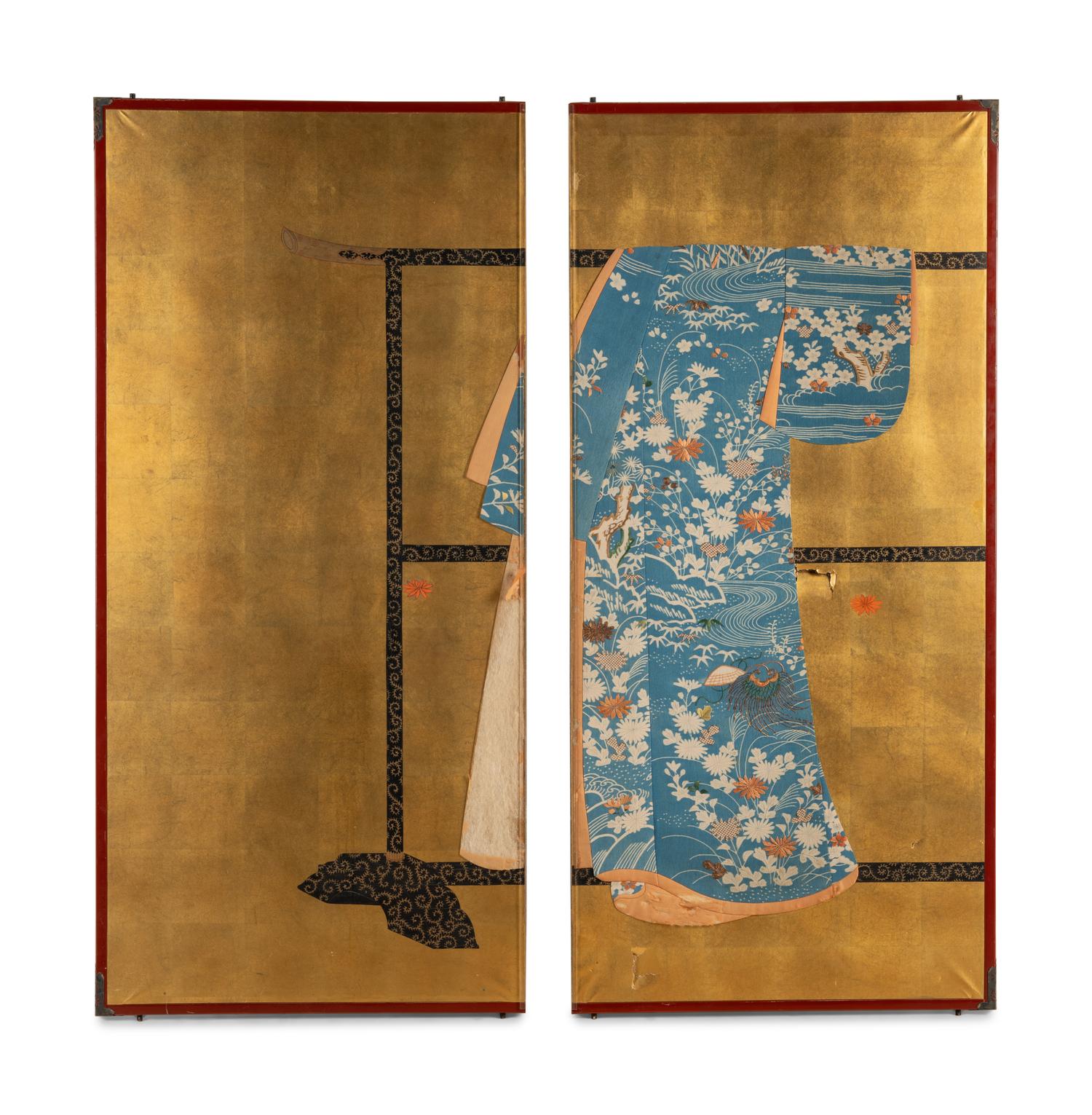 A Japanese Paper Two-Panel Screen