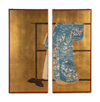 A Japanese Paper Two-Panel Screen