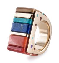 14K Gold and Mosaic Inlay Ring