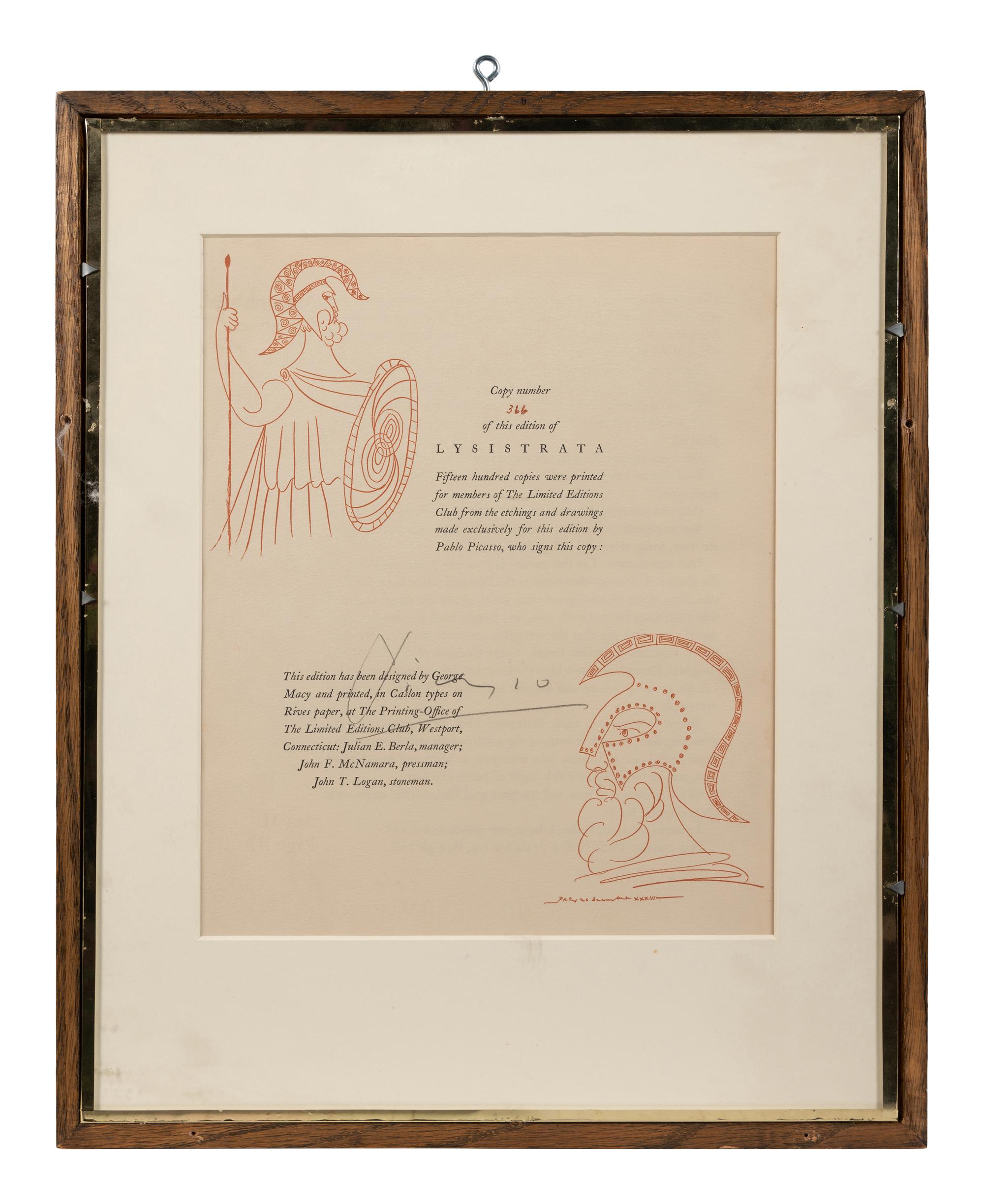 Le festin (The Banquet) from Lysistrata (with colophon)