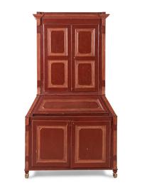 A North European Red-Painted Bureau Cabinet