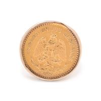 YELLOW GOLD AND COIN RING