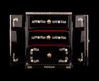 Two Inlaid Black Lacquer Table Chests