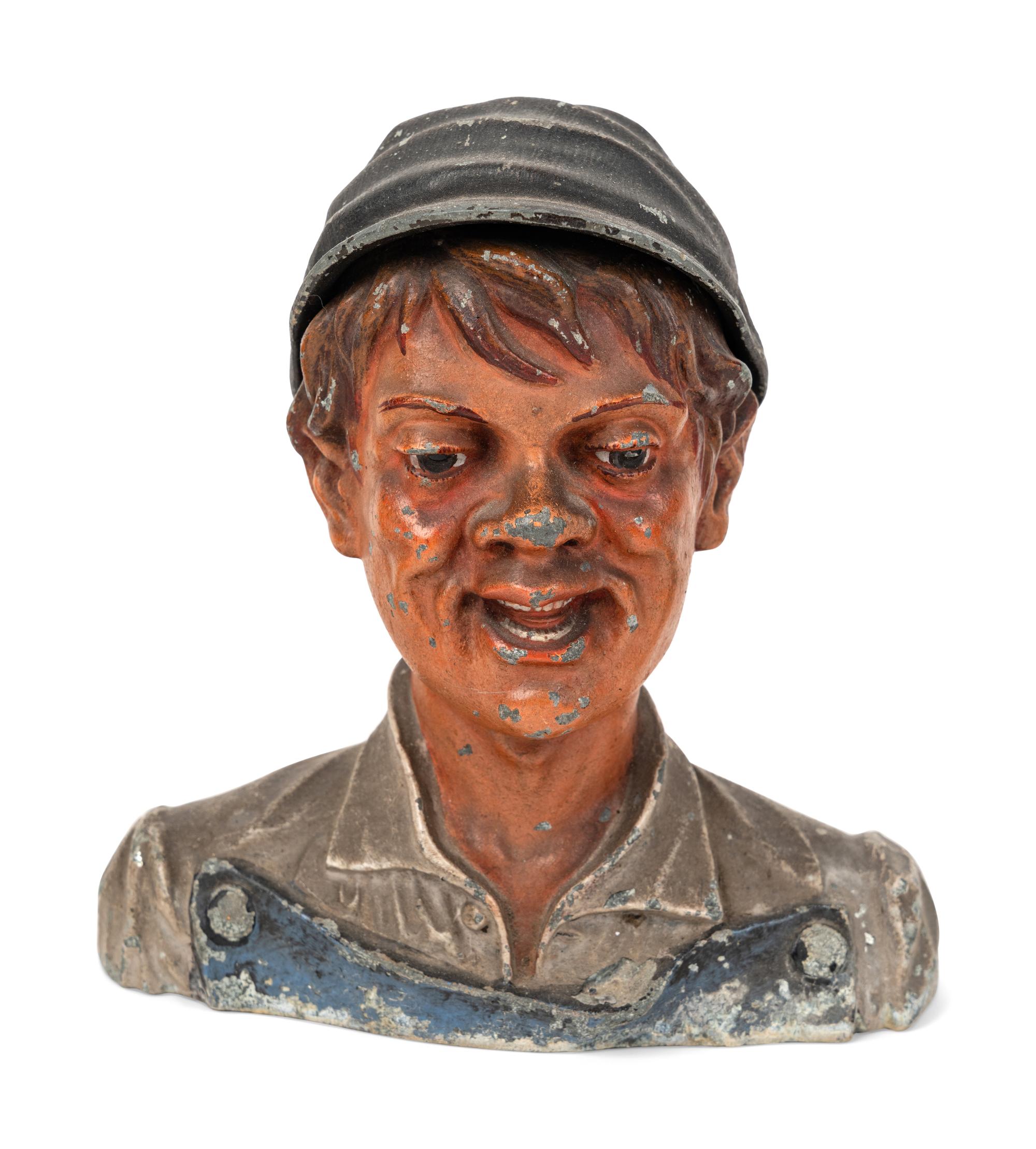 A Group of Five Cast Metal Figural Inkwells