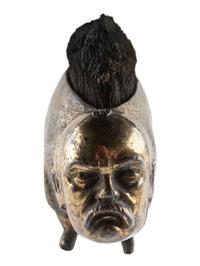 [POLITICS IN AMERICA]. Anti-Grover Cleveland figural shoe brush. Ca 1884.