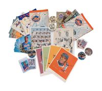 A Group of New York Mets Baseball Cards Ephemera and Signed Autographs