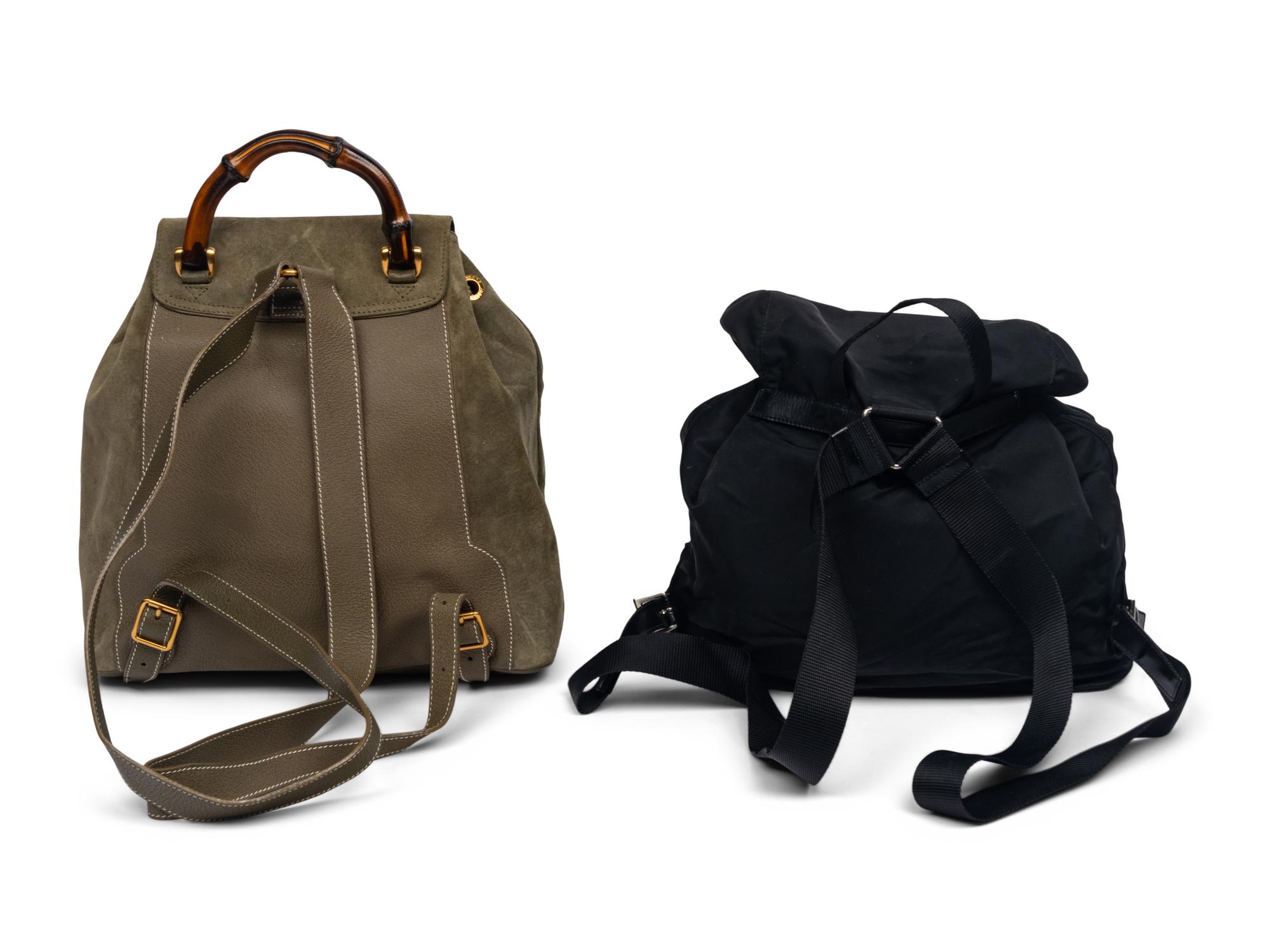 Two Designer Backpacks, Gucci and Prada