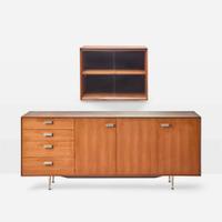 George Nelson (American, 1908-1986) Thin Edge Credenza and Wall-Mounted Display Cabinet, Herman Miller, USA, 1950s