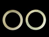 Two Chinese Celadon Jade Carved Bangles