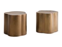 A Pair of Arteriors Lowry Brass End Tables