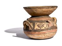 A Daunian Painted Terracotta Funnel Krater