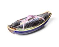 An English Majolica Covered Mackerel Server