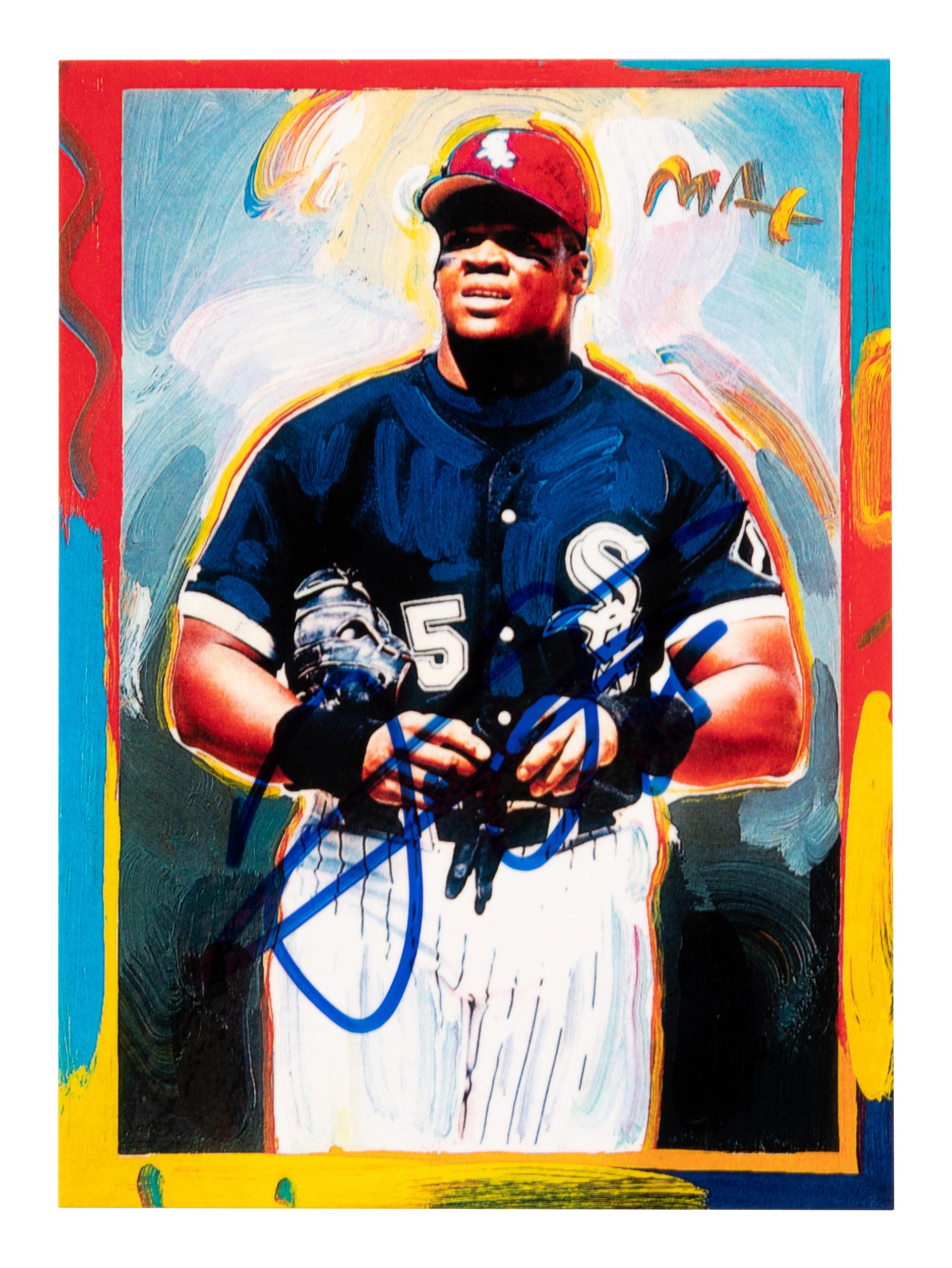 A Group of 7 Signed 1997 Topps Gallery Peter Max Baseball Cards,