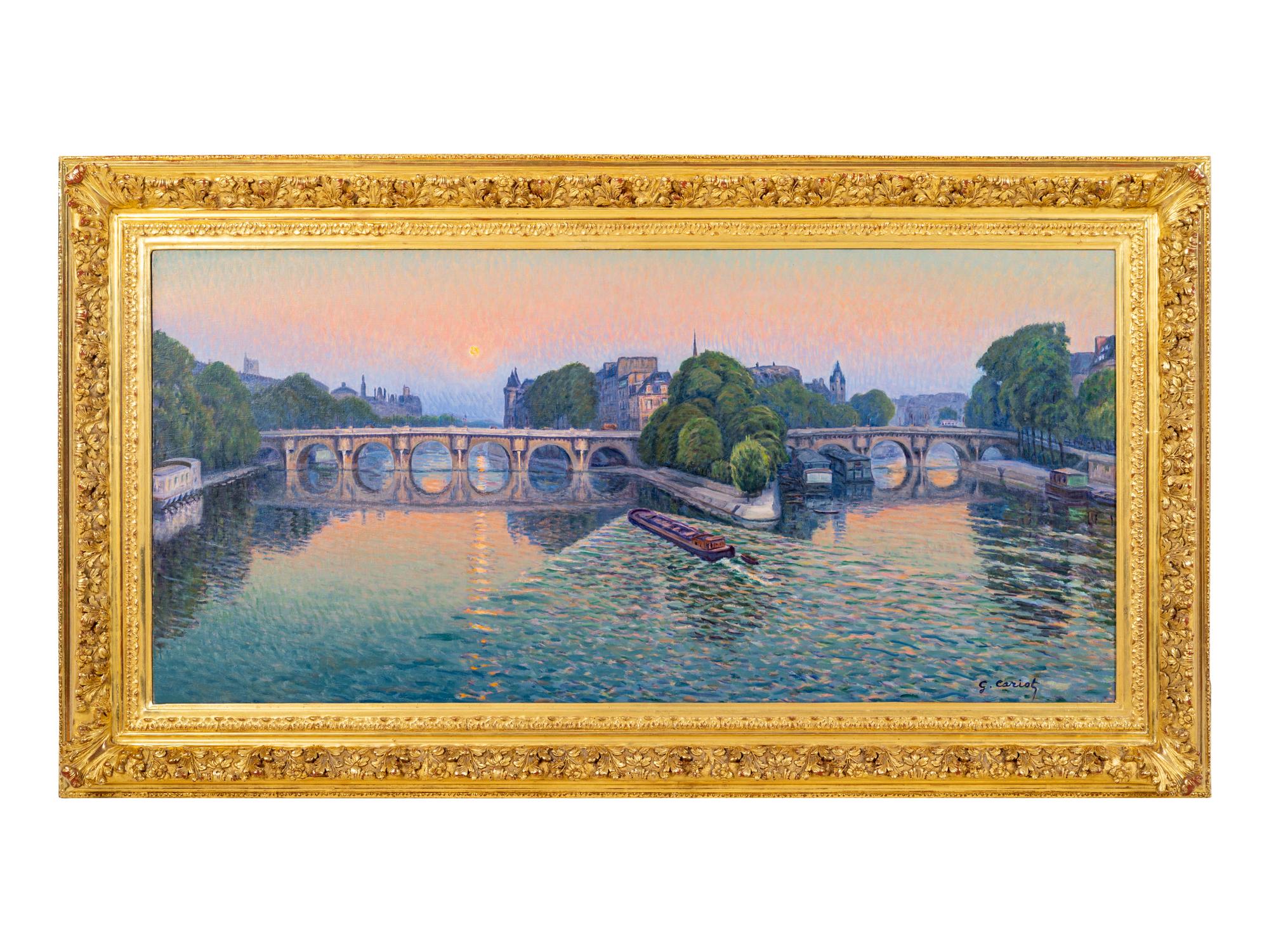 Crépuscule, lever de lune sur le pont Neuf