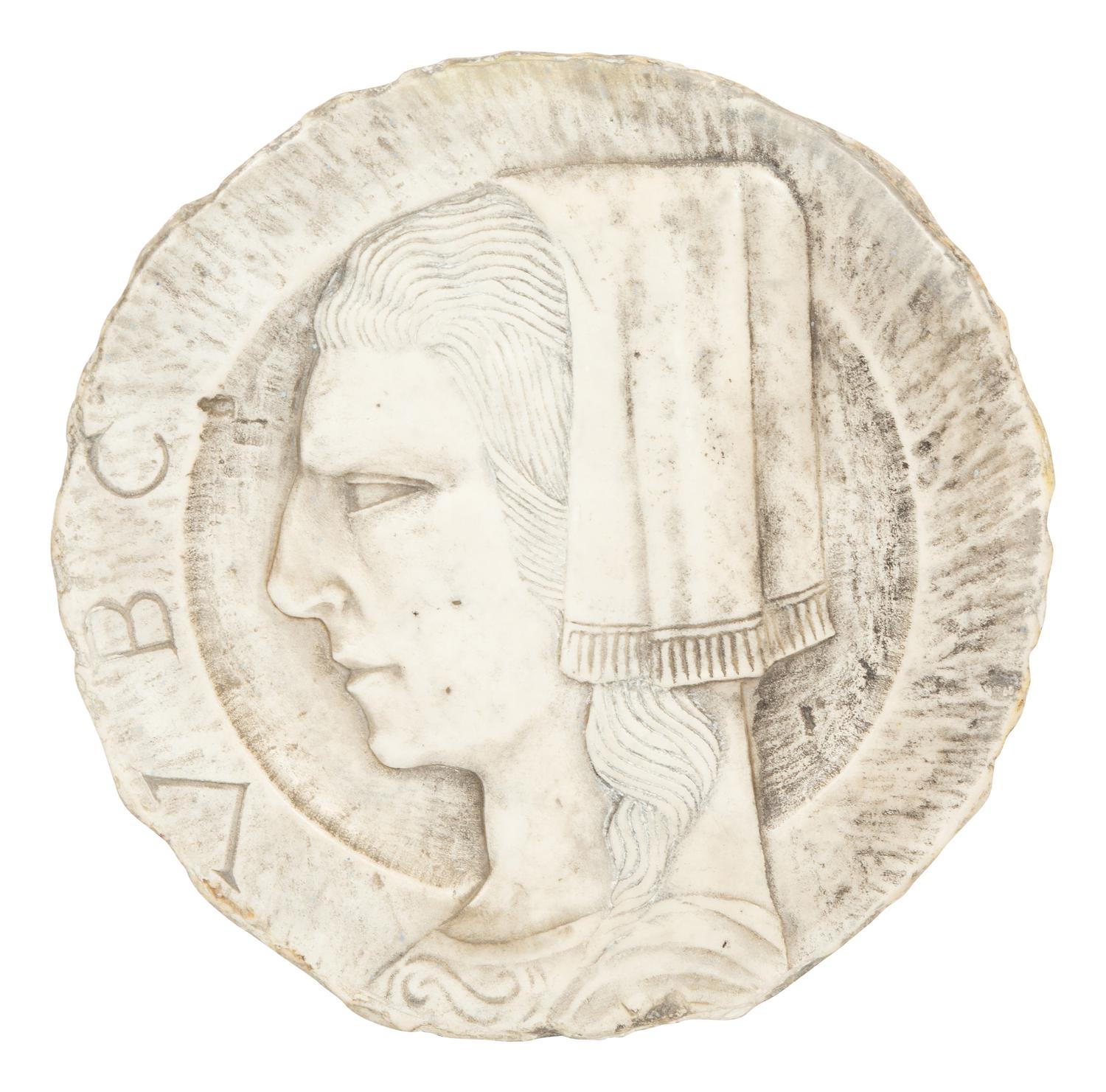 A Collection of Six Italian Marble Bas Relief Profile Portrait Plaques