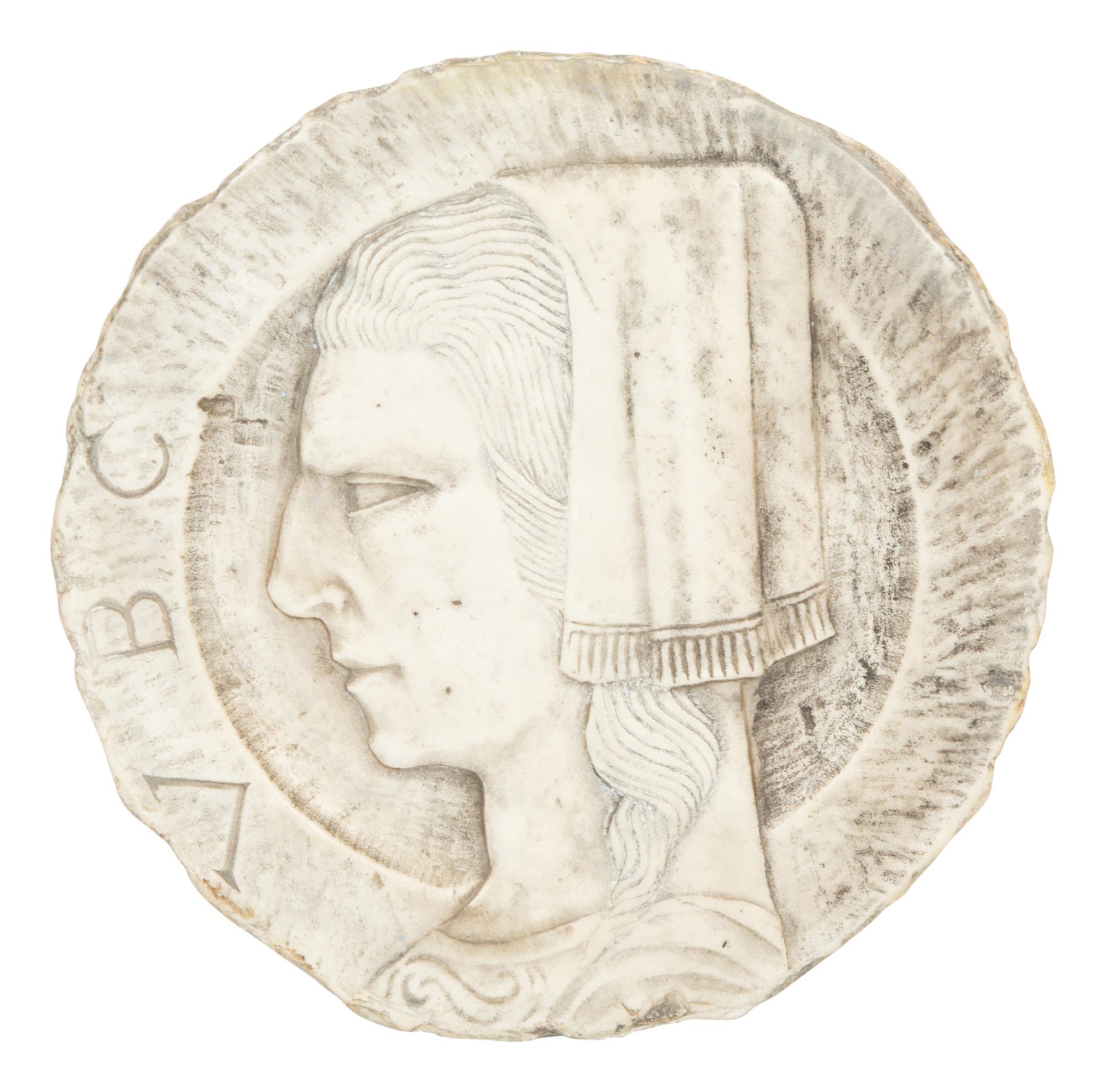 A Collection of Six Italian Marble Bas Relief Profile Portrait Plaques