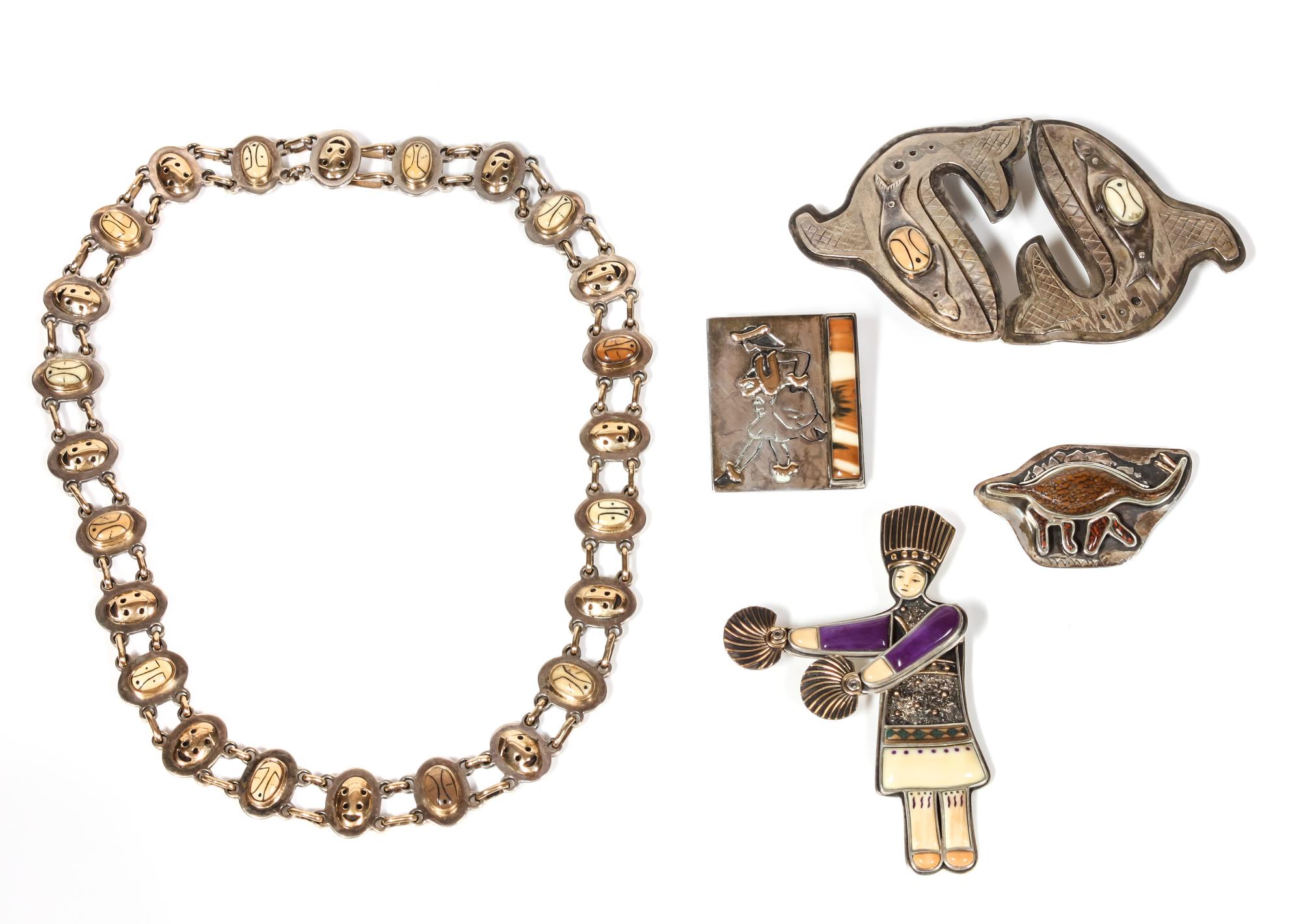 Collection of Aleut Jewelry by Denise Wallace Height of first 3 1/2 inches