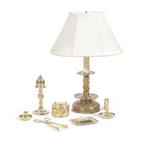 An Assorted Group of Brass Table Items