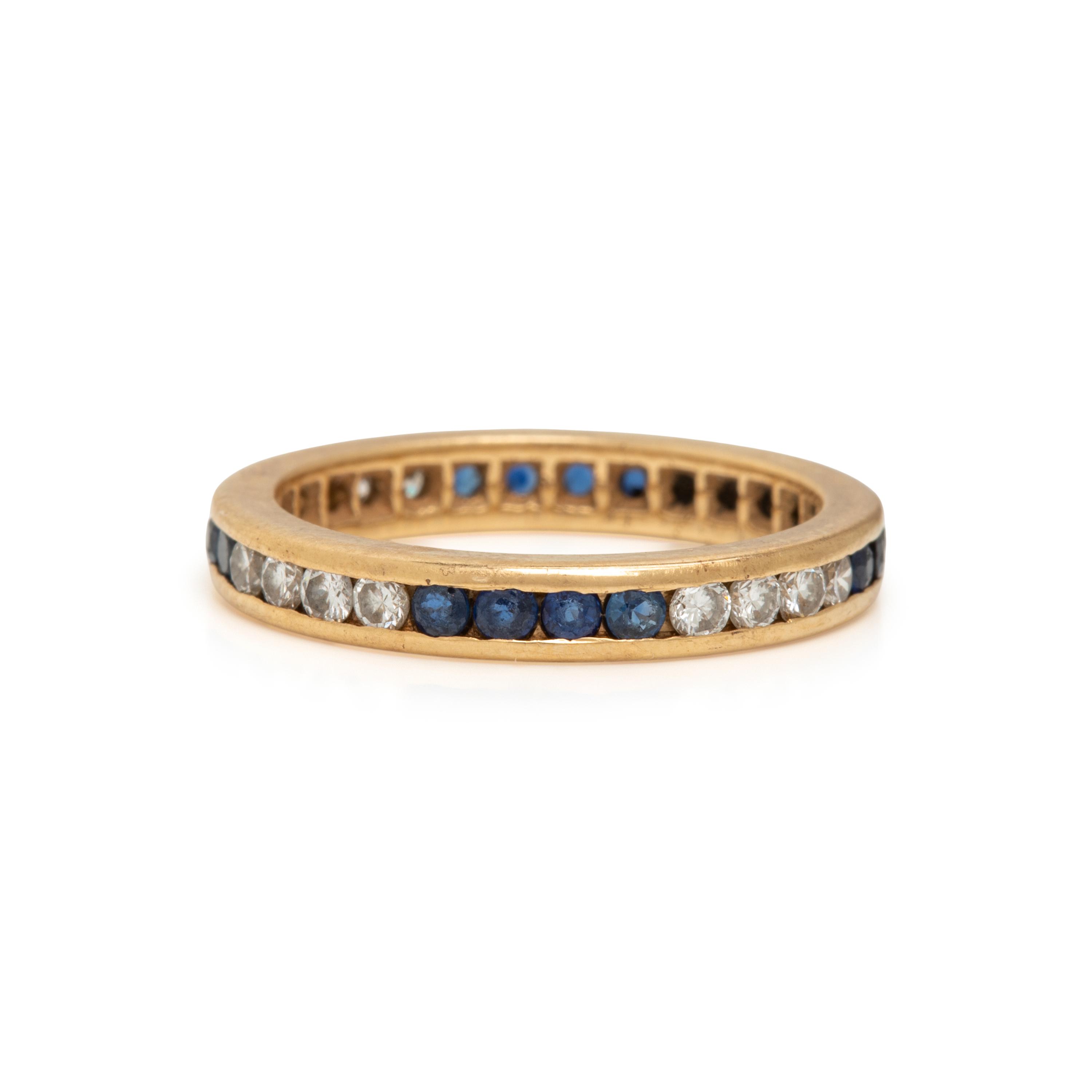 Pair of Sapphire and Diamond Eternity Bands