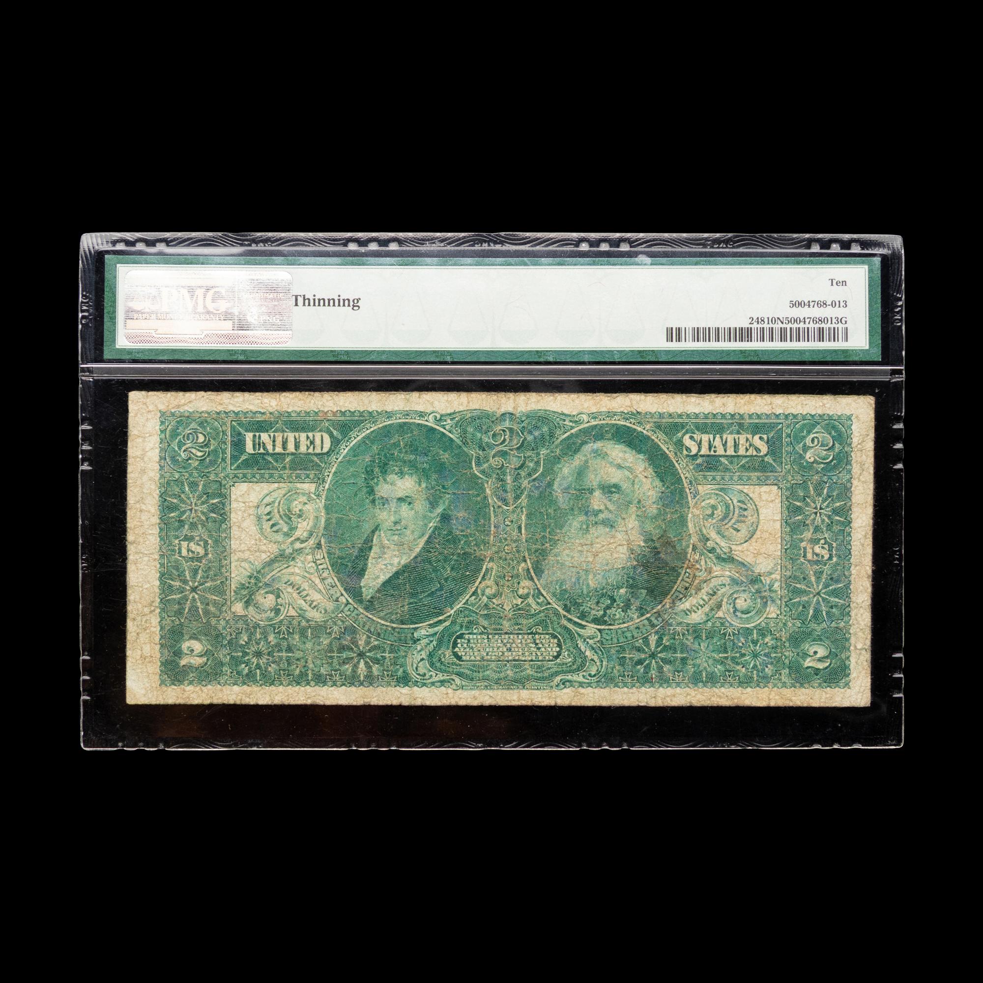 A Series 1896 Educational $2 Silver Certificate [PMG VG10 NET-Thinning]