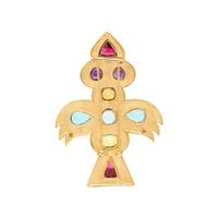 YELLOW GOLD AND MULTIGEM 'THUNDERBIRD' BROOCH