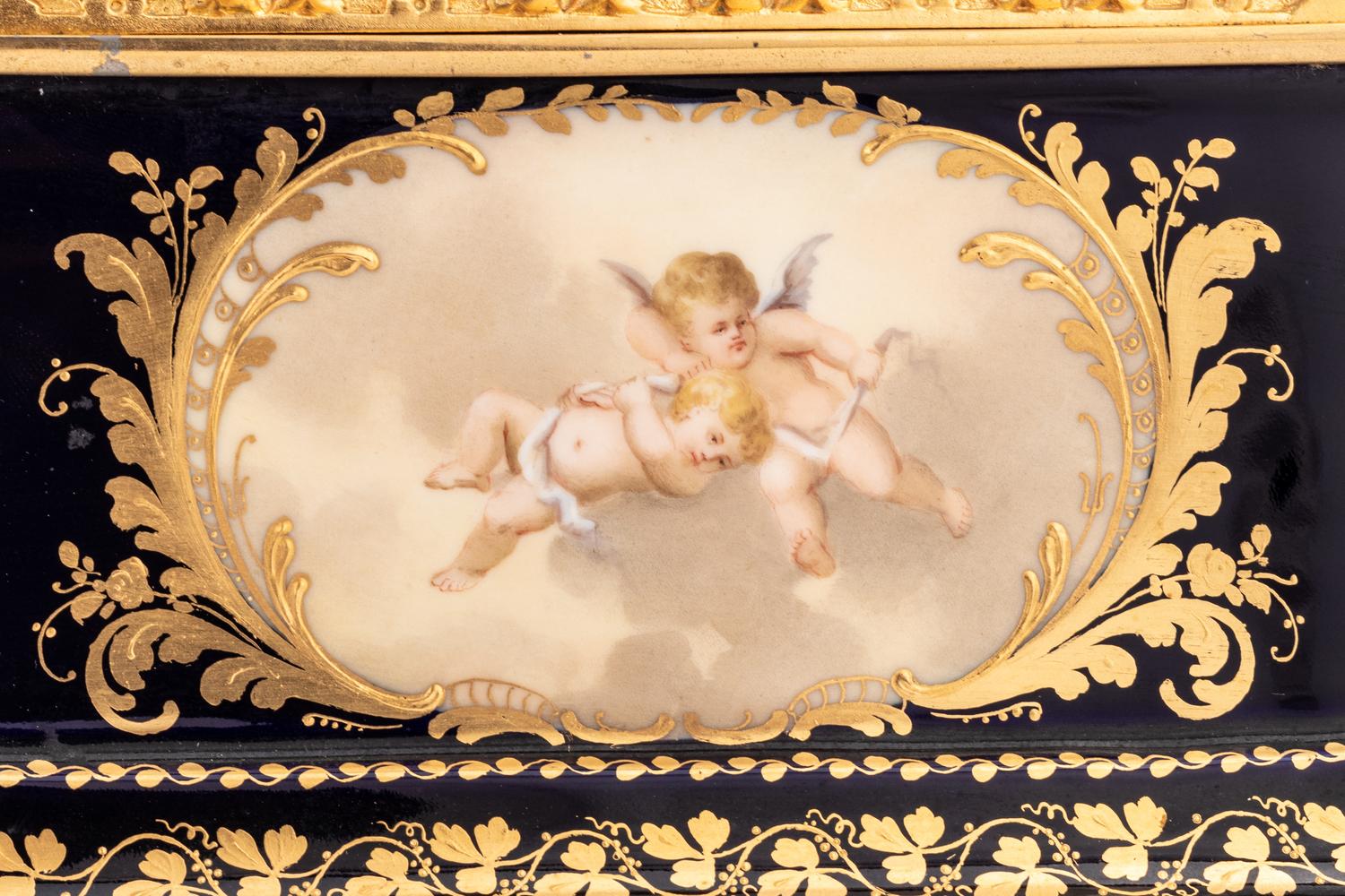 A Royal Vienna Porcelain Mounted Gilt Bronze Clock, Couaillet