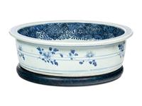 A Large Chinese Export Blue Canton Porcelain Basin
