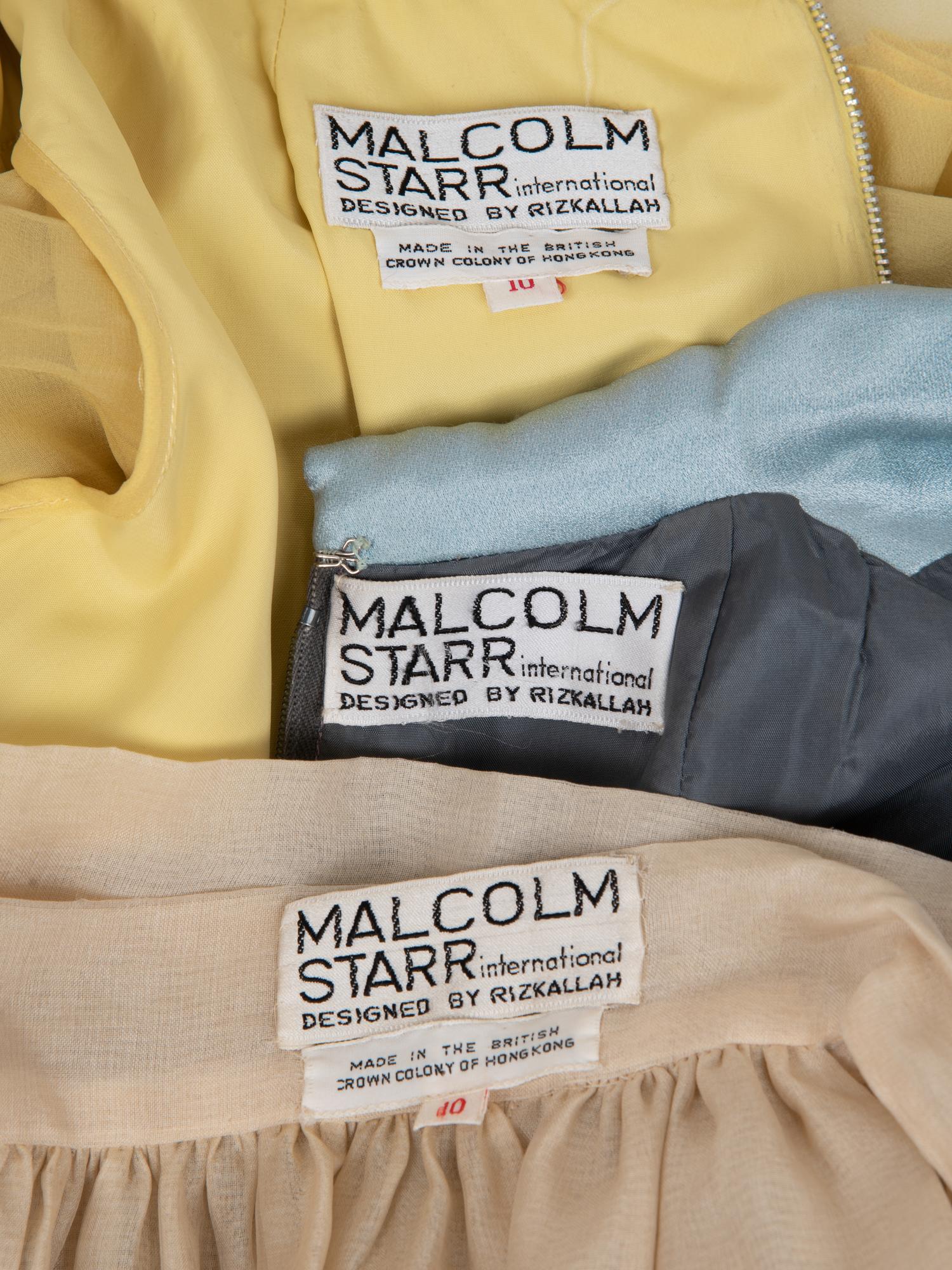 Three Malcolm Starr Items: Two Dresses, One Apron, 1960-70s