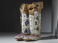Sioux Beaded Hide Leggings and Moccasins