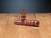 Great Lakes Catlinite Pipe, with Lead Inlay