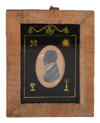 A Cut Paper Silhouette with Masonic Decoration