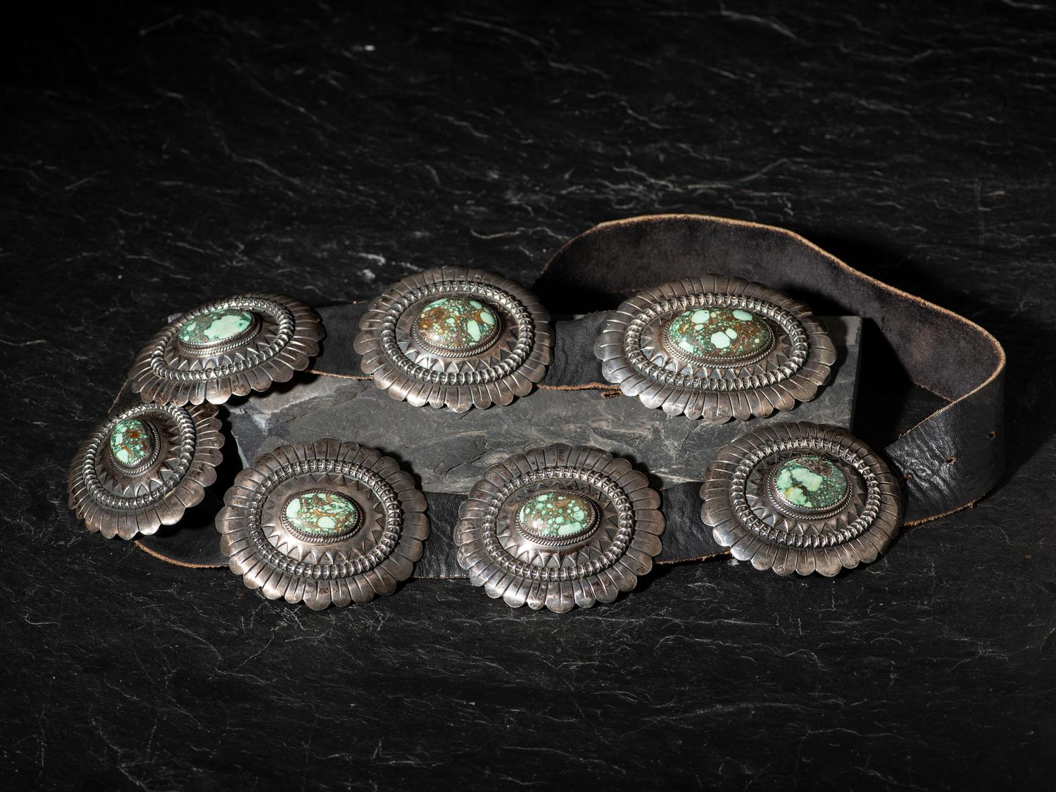 Sterling Silver and Turquoise Concha Belt