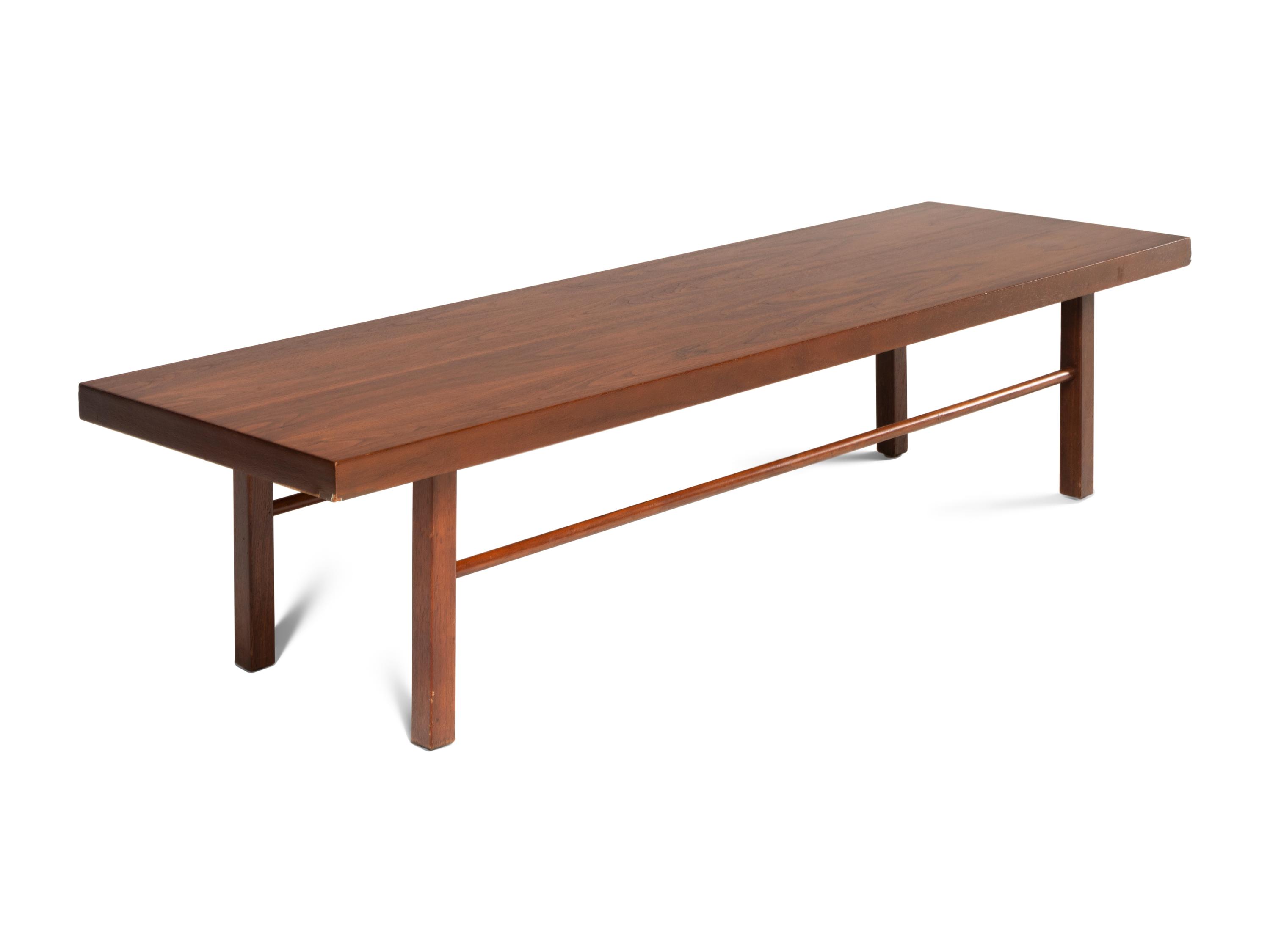 A Milo Baughman for Thayer Coggin Walnut Coffee Table