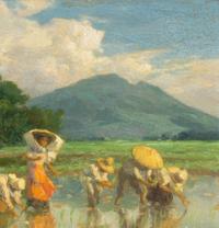 Workers in Rice Field , 1952