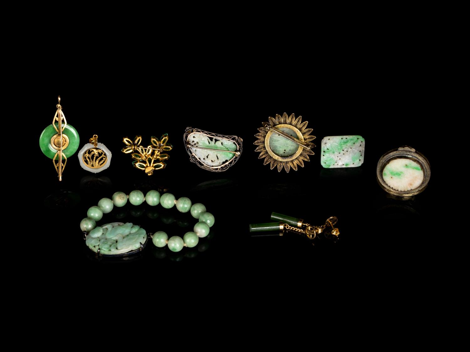 Ten Chinese Jadeite Jewelry