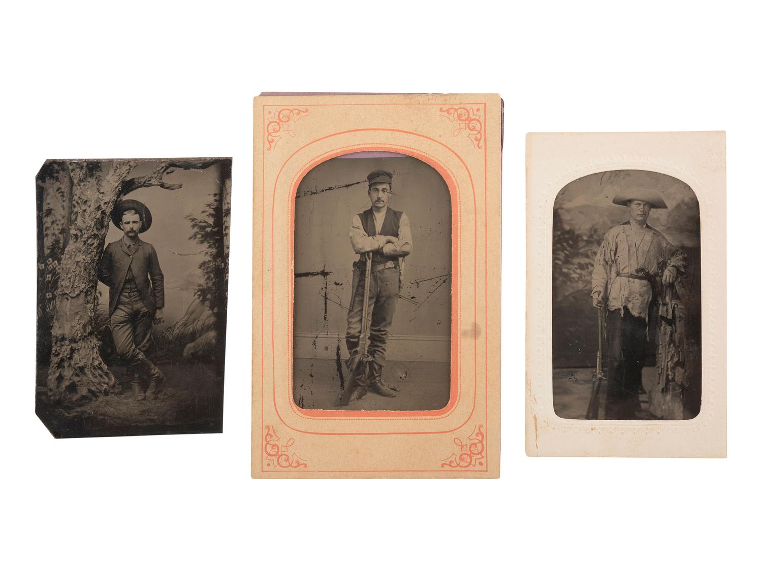 [WESTERN AMERICANA]. 16 photographs of cowboys, armed subjects, and other curious characters.