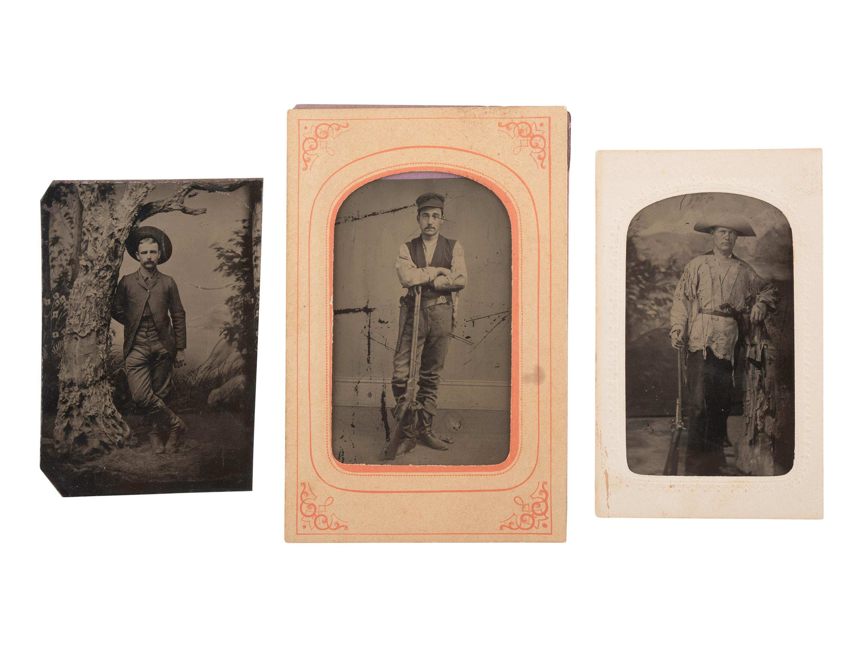 [WESTERN AMERICANA]. 16 photographs of cowboys, armed subjects, and other curious characters.