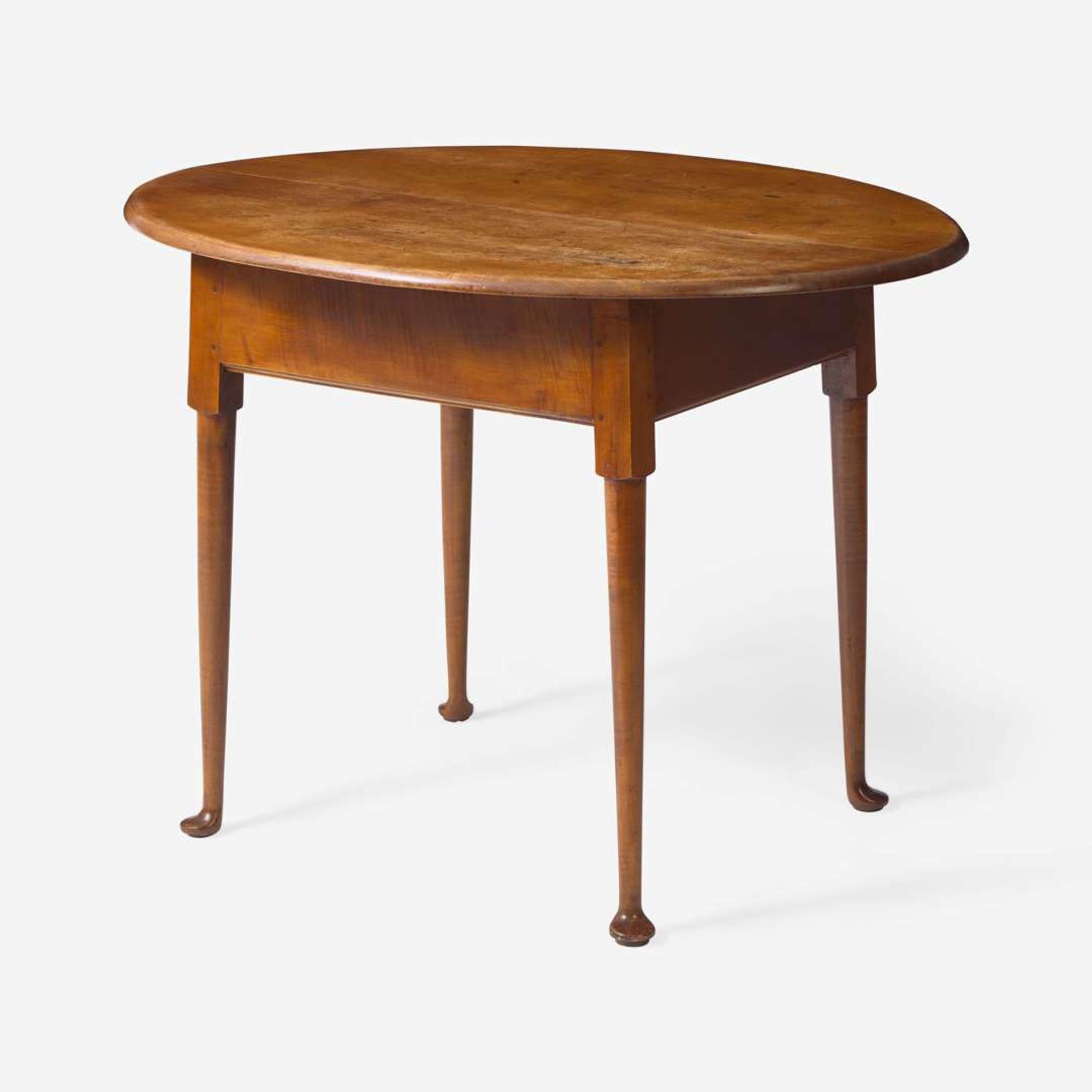 A Queen Anne maple tavern table; New England, 18th century