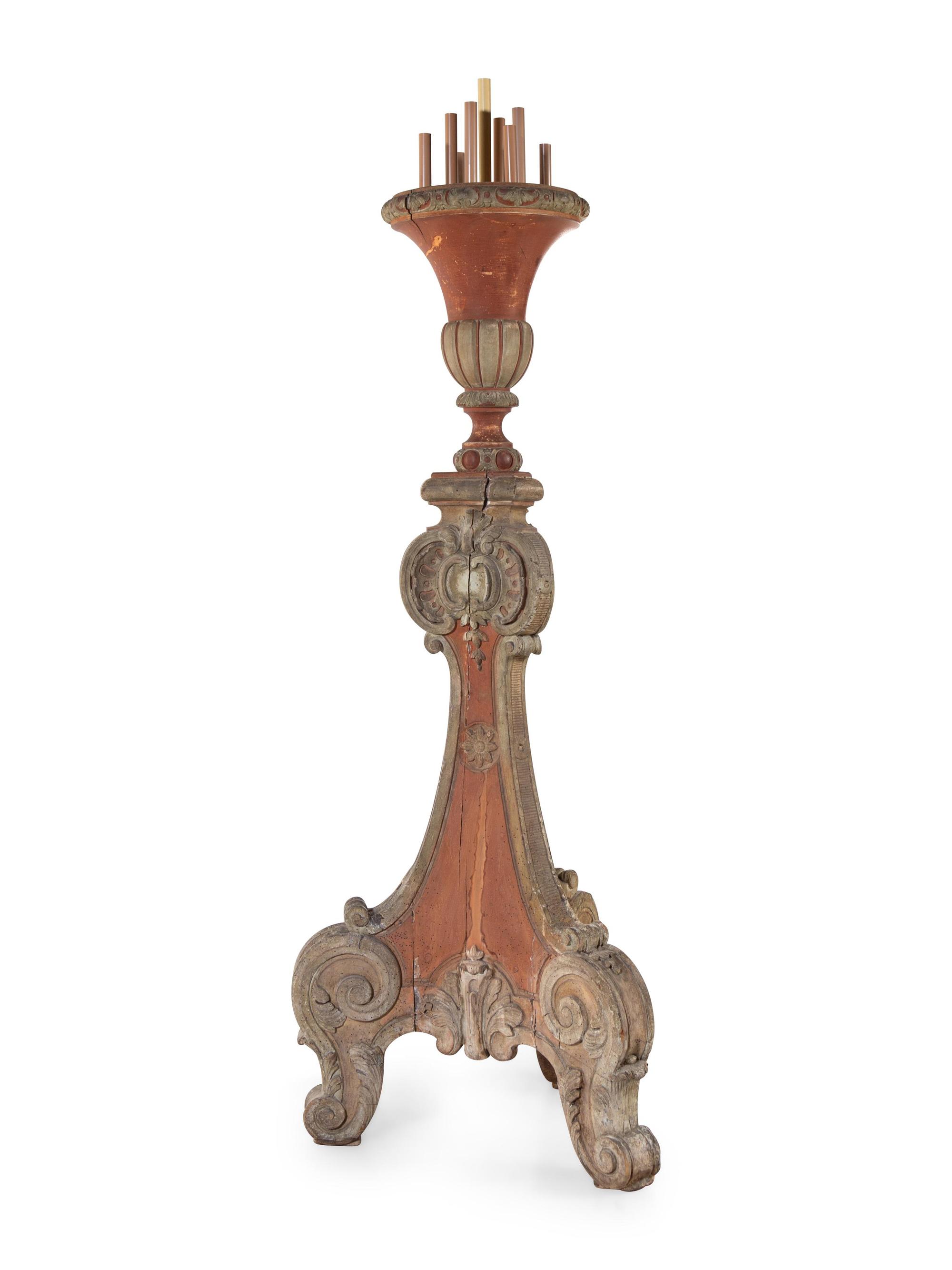 An Italian Painted Torchère Base