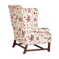 A Chippendale Style Carved Walnut Crewelwork Upholstered Easy Chair