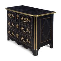 A Régence Gilt Bronze Mounted Ebony Commode