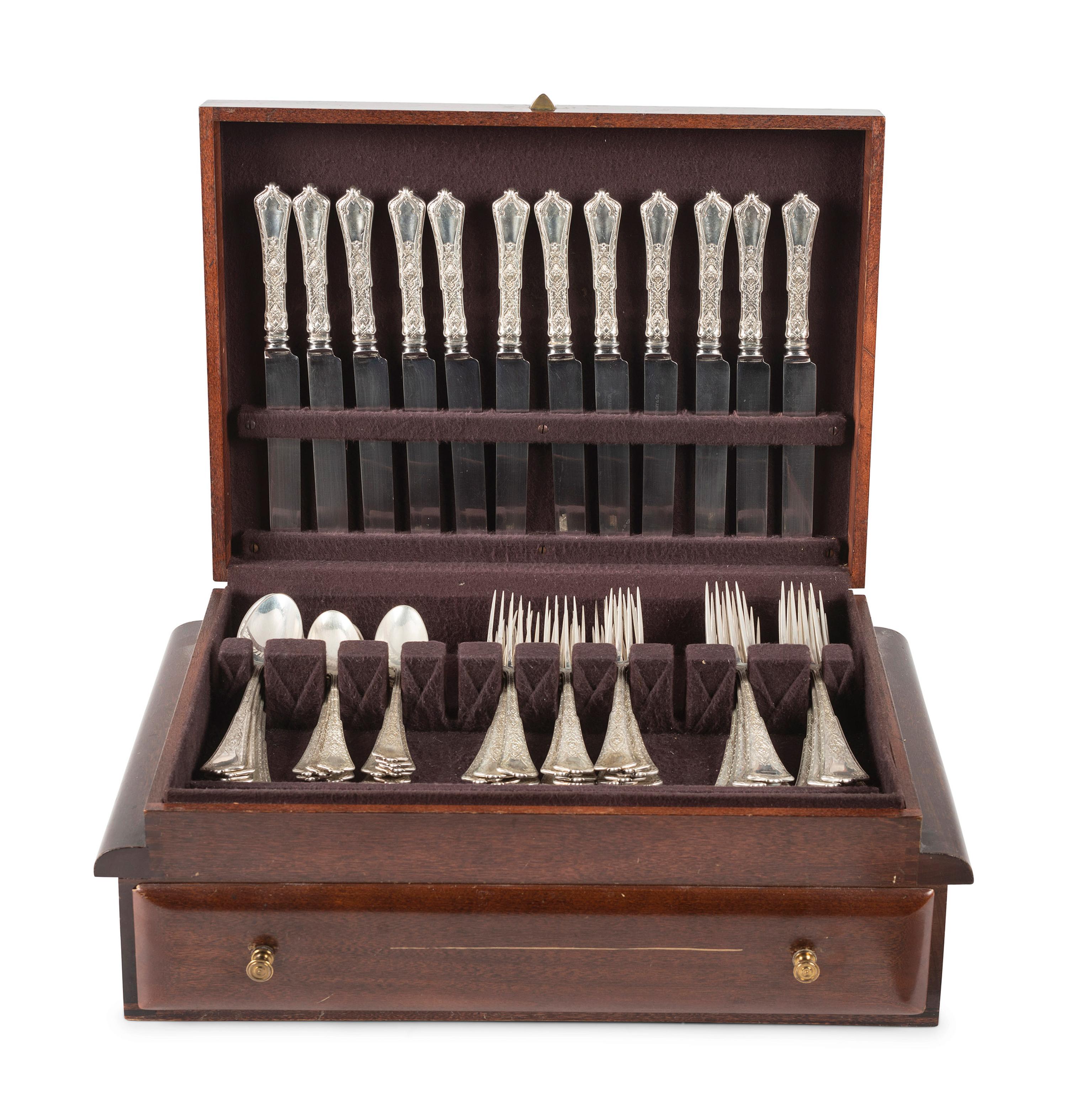 A Tiffany and Co. ' Persian' Silver Flatware Service