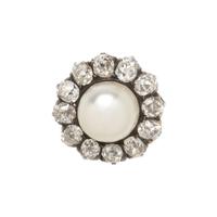 NATURAL PEARL AND DIAMOND SINGLE EARRING