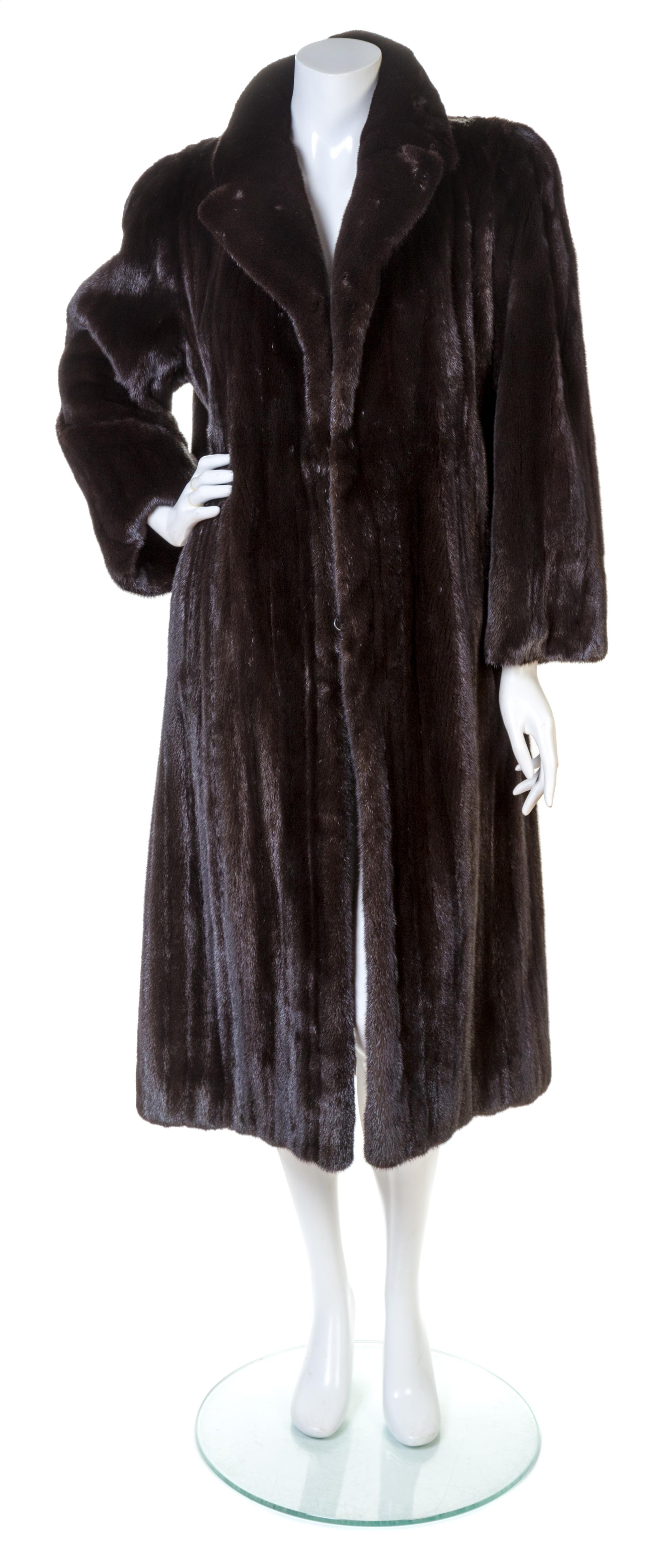 A Valentino Dark Brown Mink Coat, No size.