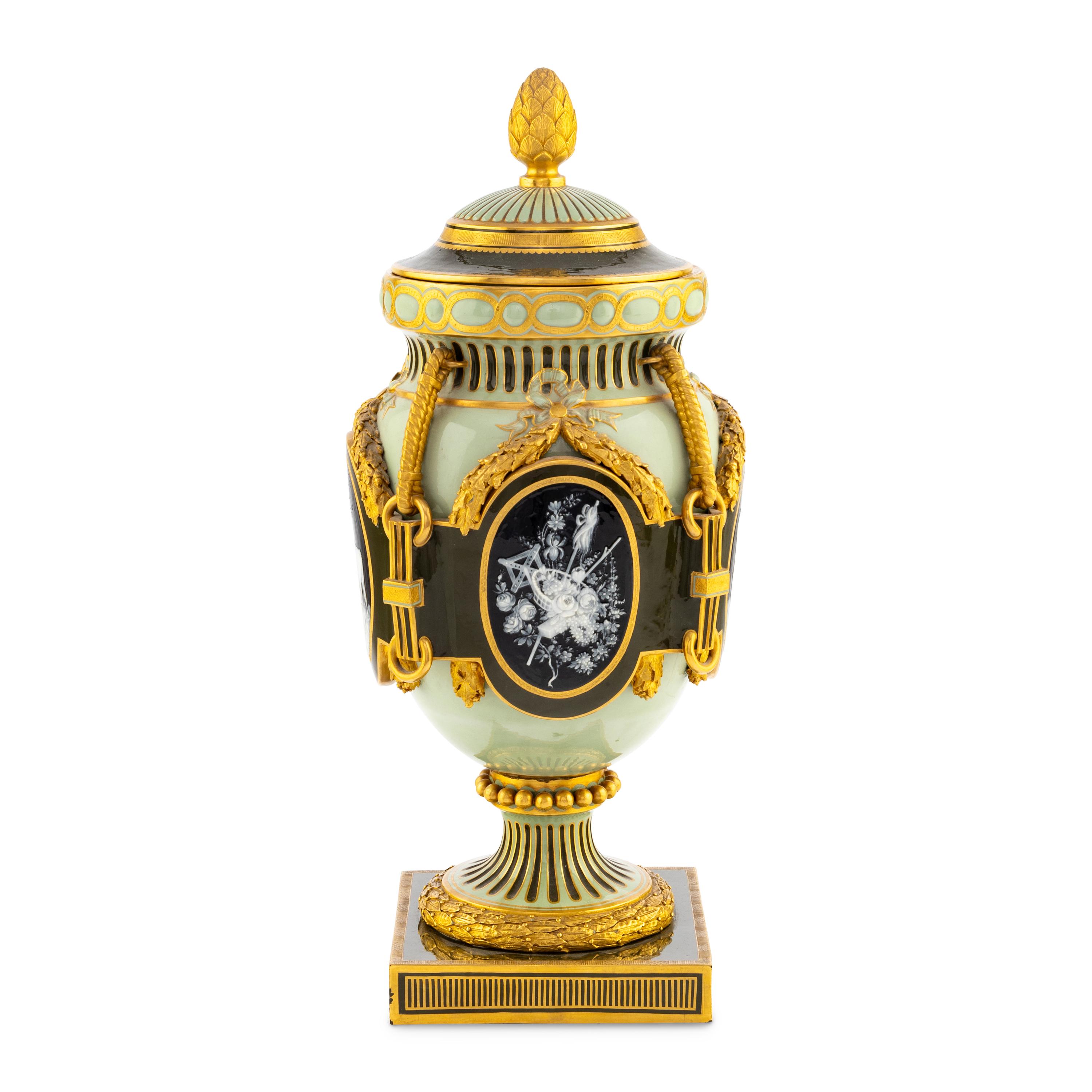 A Minton Pâte-sur-Pâte Porcelain Covered Exhibition Urn