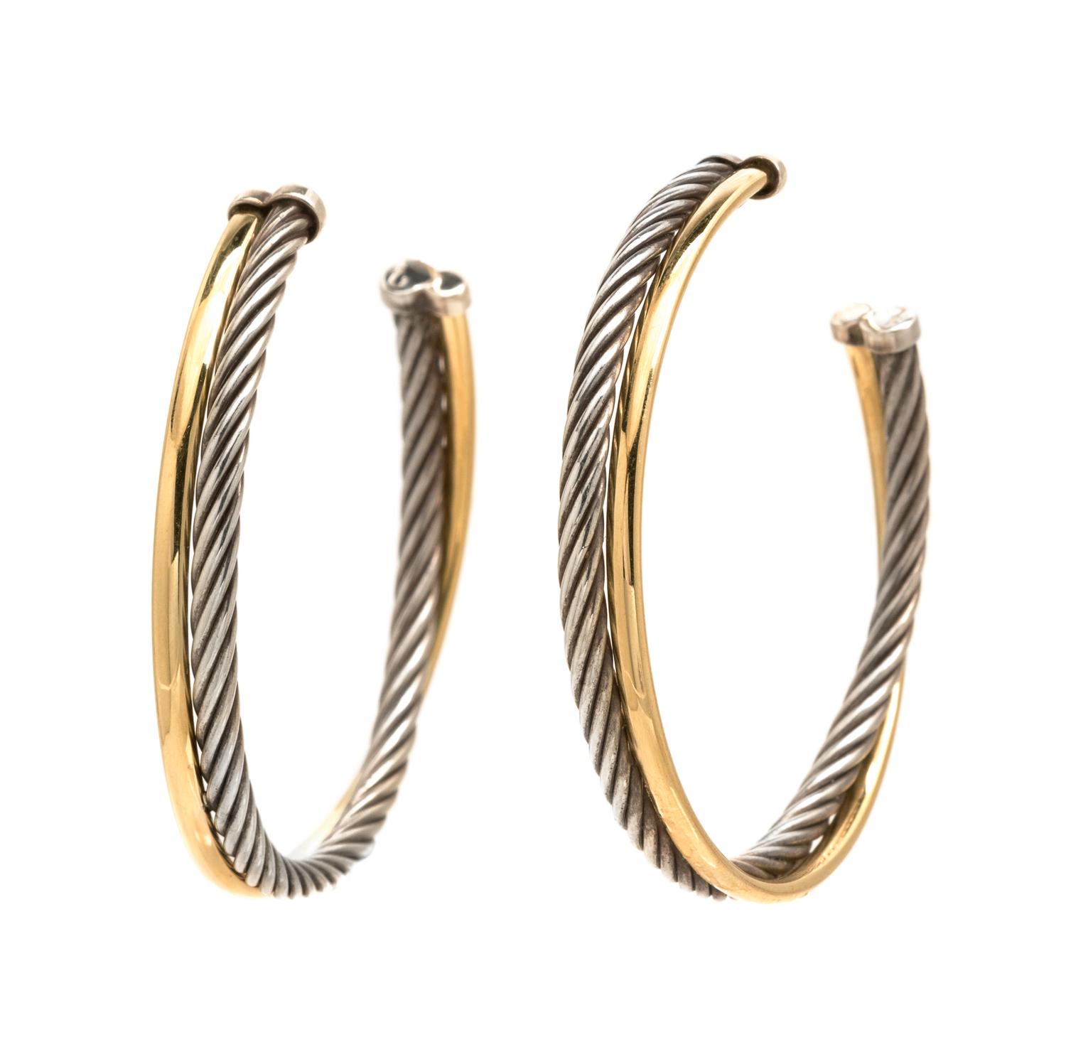 A Collection of Sterling Silver and Bonded 18 Karat Yellow Gold Jewelry, David Yurman, 76.50 dwts.