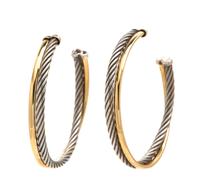 A Collection of Sterling Silver and Bonded 18 Karat Yellow Gold Jewelry, David Yurman, 76.50 dwts.